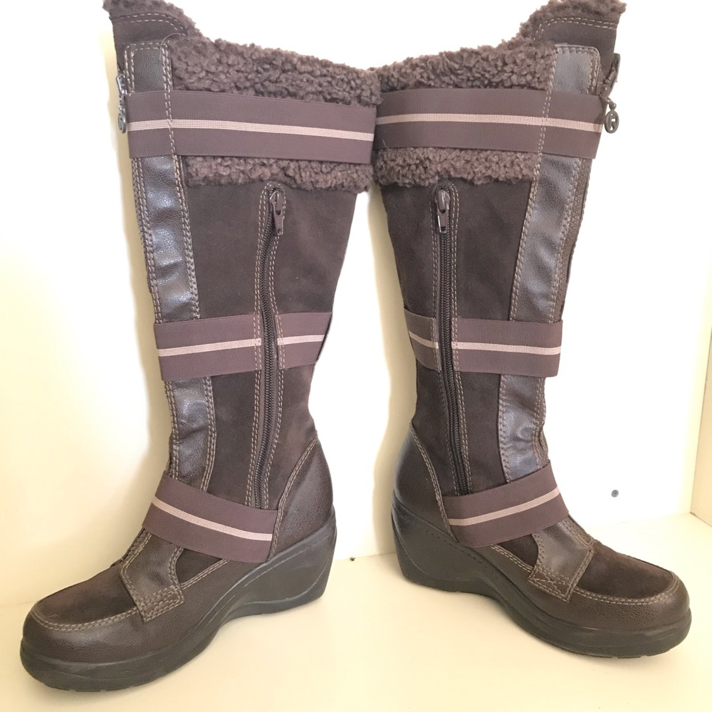 Brown leather fashion boots - Picture 2 of 4
